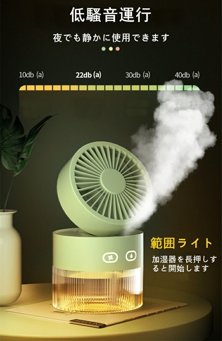 楽天市場】扇風機 加湿器 ファン 卓上 オフィス 霧吹き付き小型扇風機