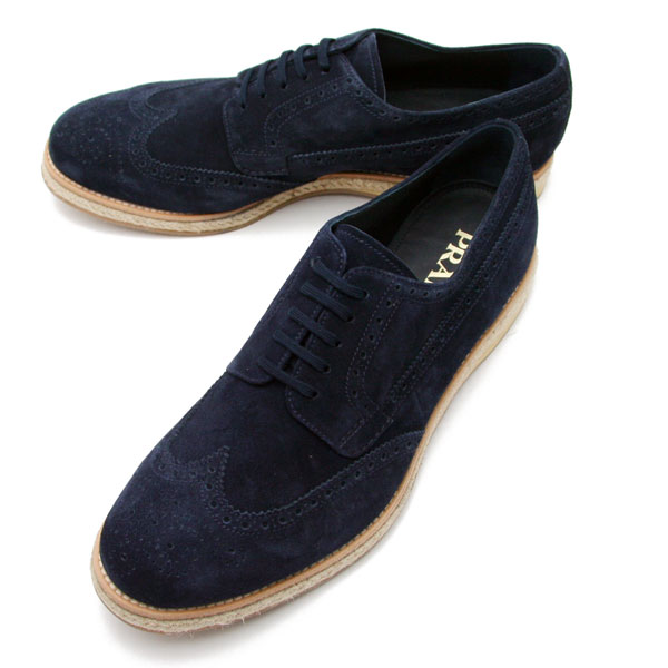 楽天市場】 プラダ PRADAメンズ レースアップ スエードレザー ウィング