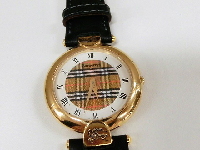 楽天市場】バーバリー チェック柄 メンズ 腕時計 SS/レザー ベルト交換