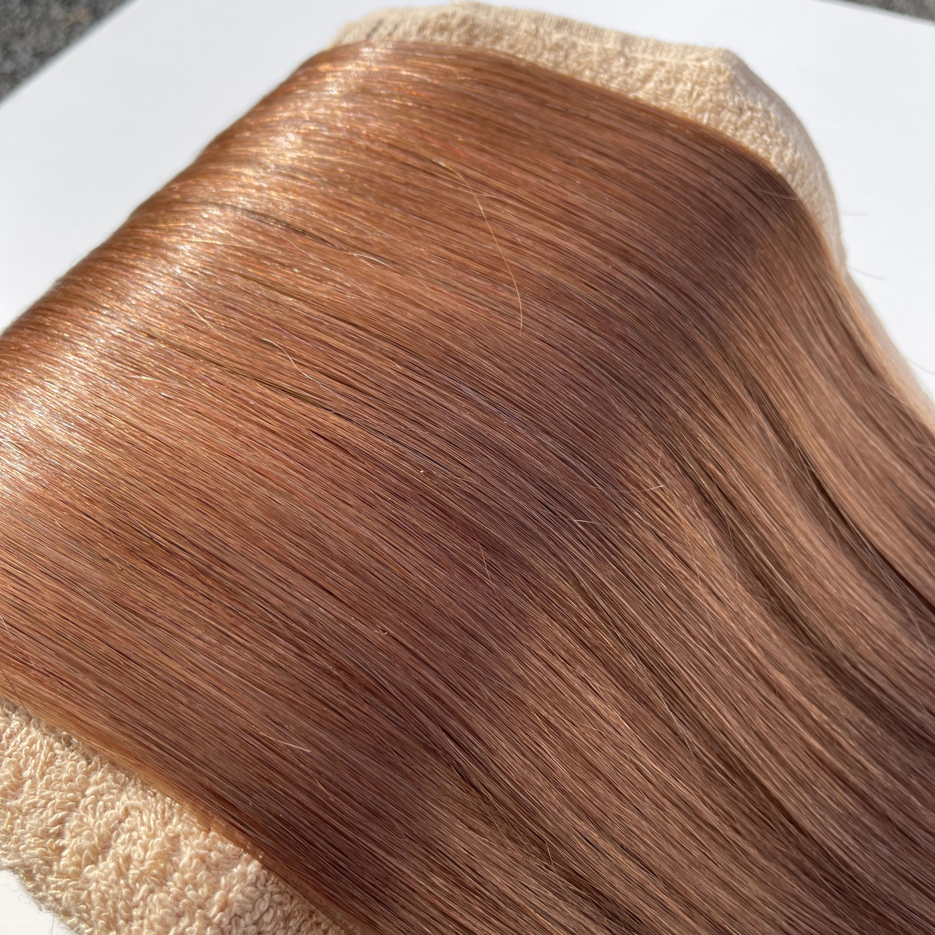 楽天市場】シールエクステ 人毛 ロング [ オレンジ ブラウン P-S3