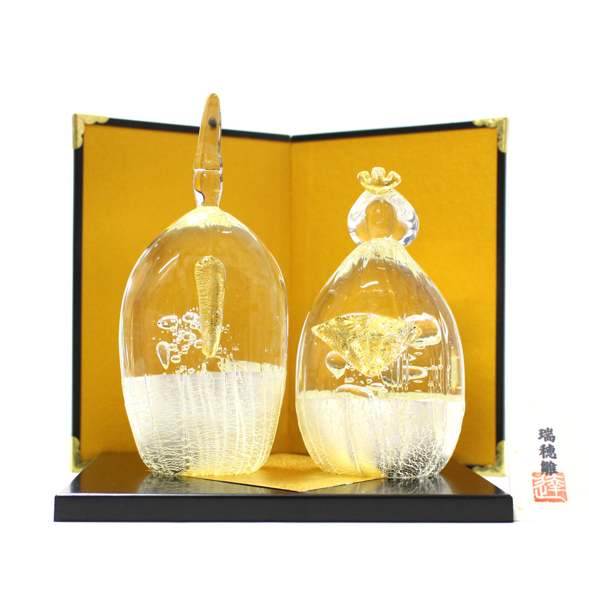 楽天市場】ガラスのお雛様 瑞穂雛（みずほびな）大（L） glass calico