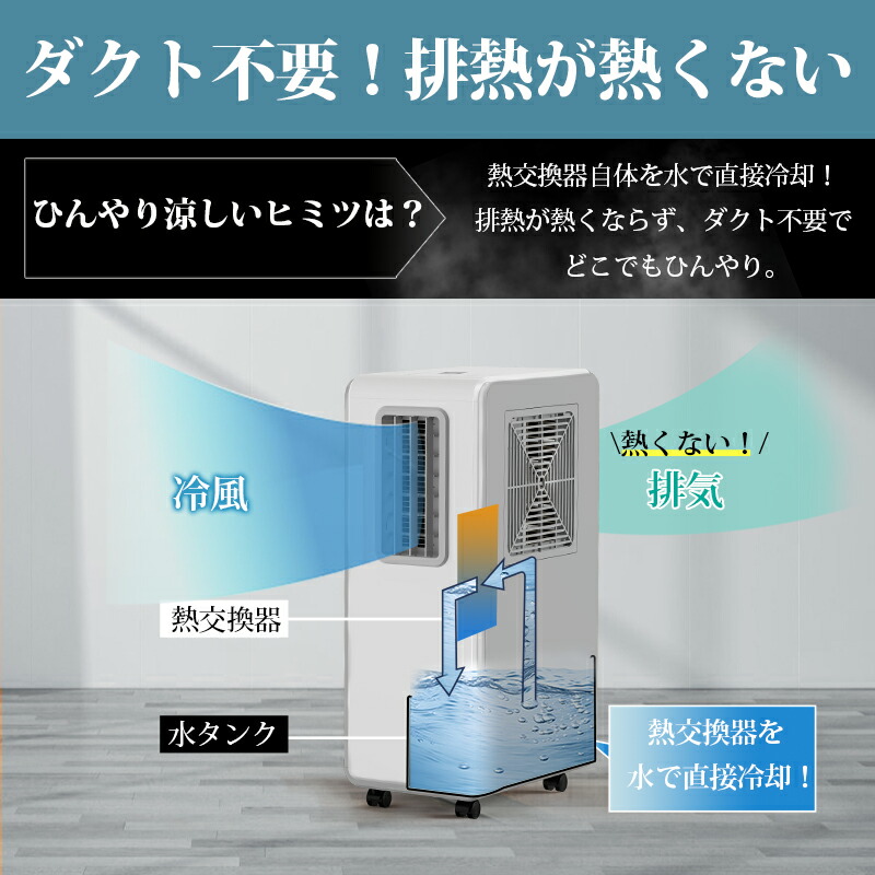 楽天市場】スポットクーラー 工事不要 排熱ダクト不要 移動式スポット