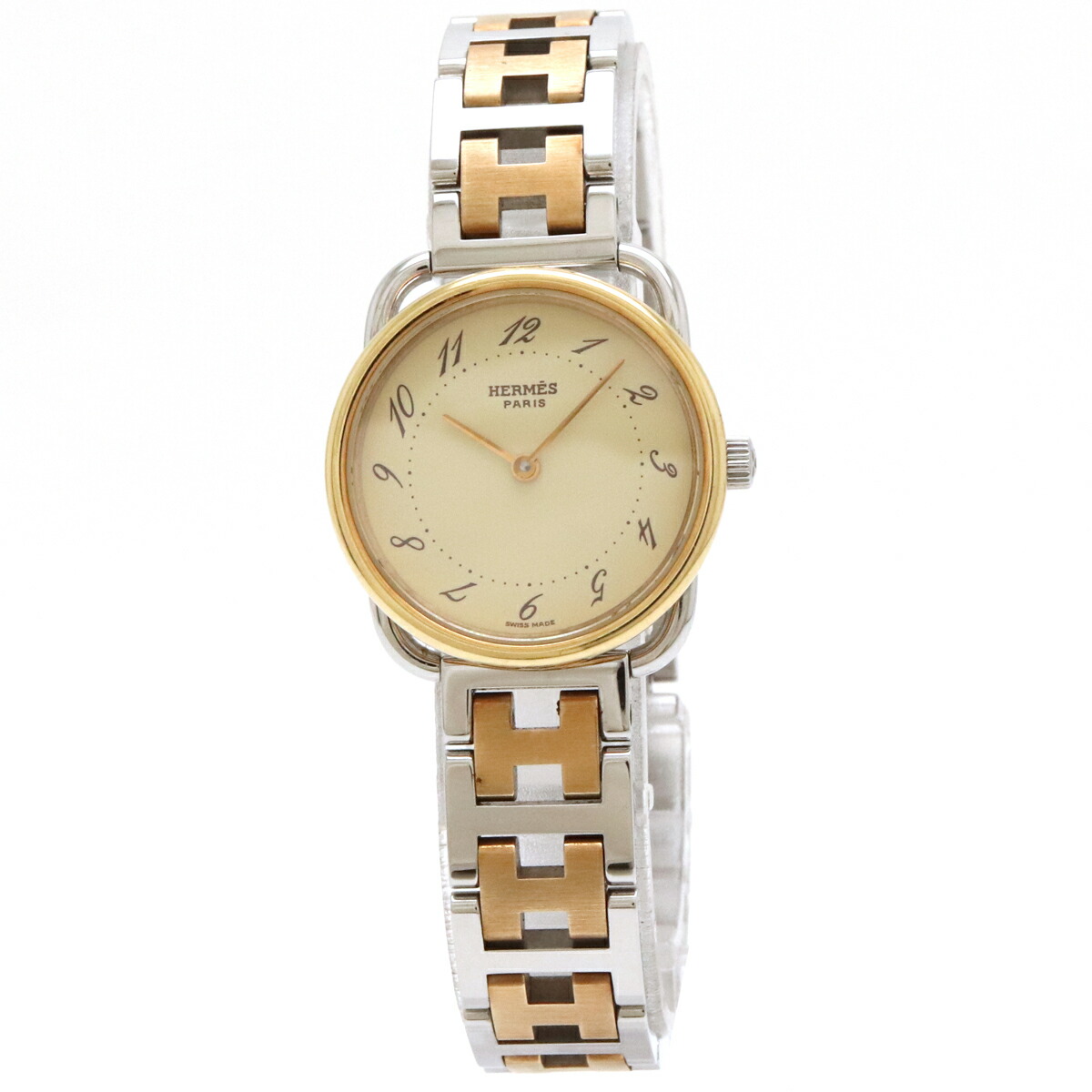 楽天市場】【ウォッチ】HERMES エルメス アルソー クリーム文字盤 SS
