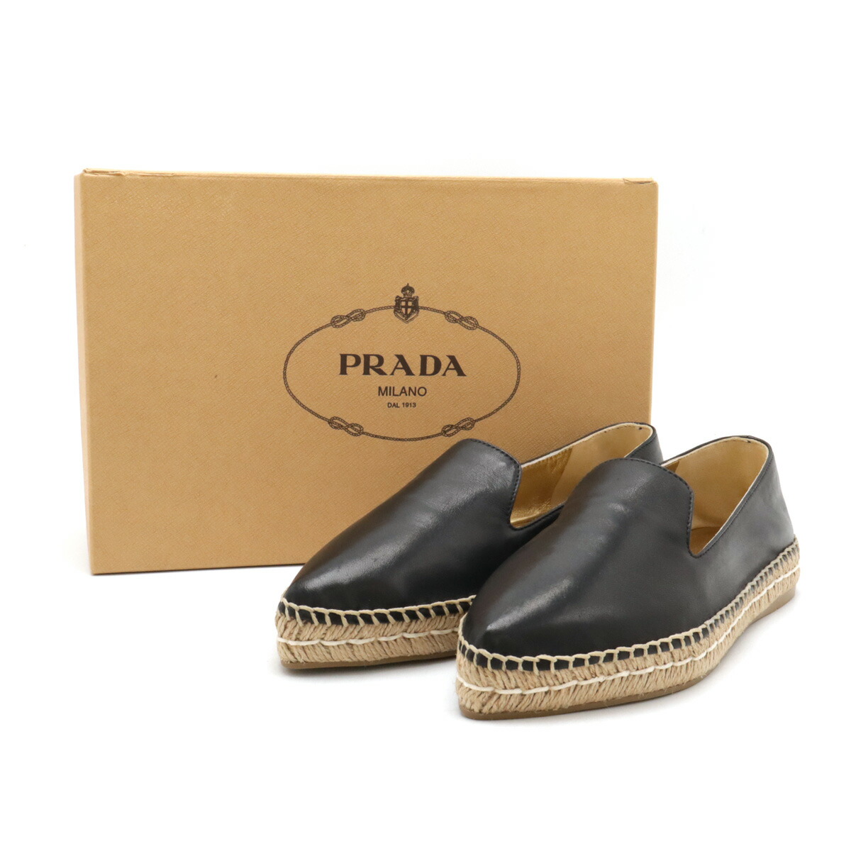 楽天市場】PRADA プラダ エスパドリーユ フラットシューズ スリッポン