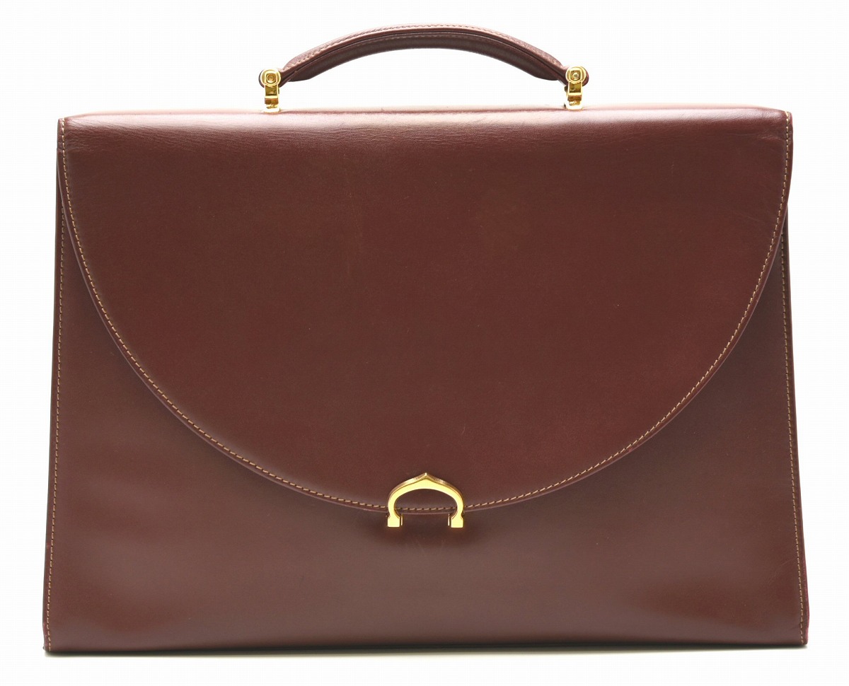 Cartier カルティエ ビジネスバッグ ブラウン 保存袋付き Cartier