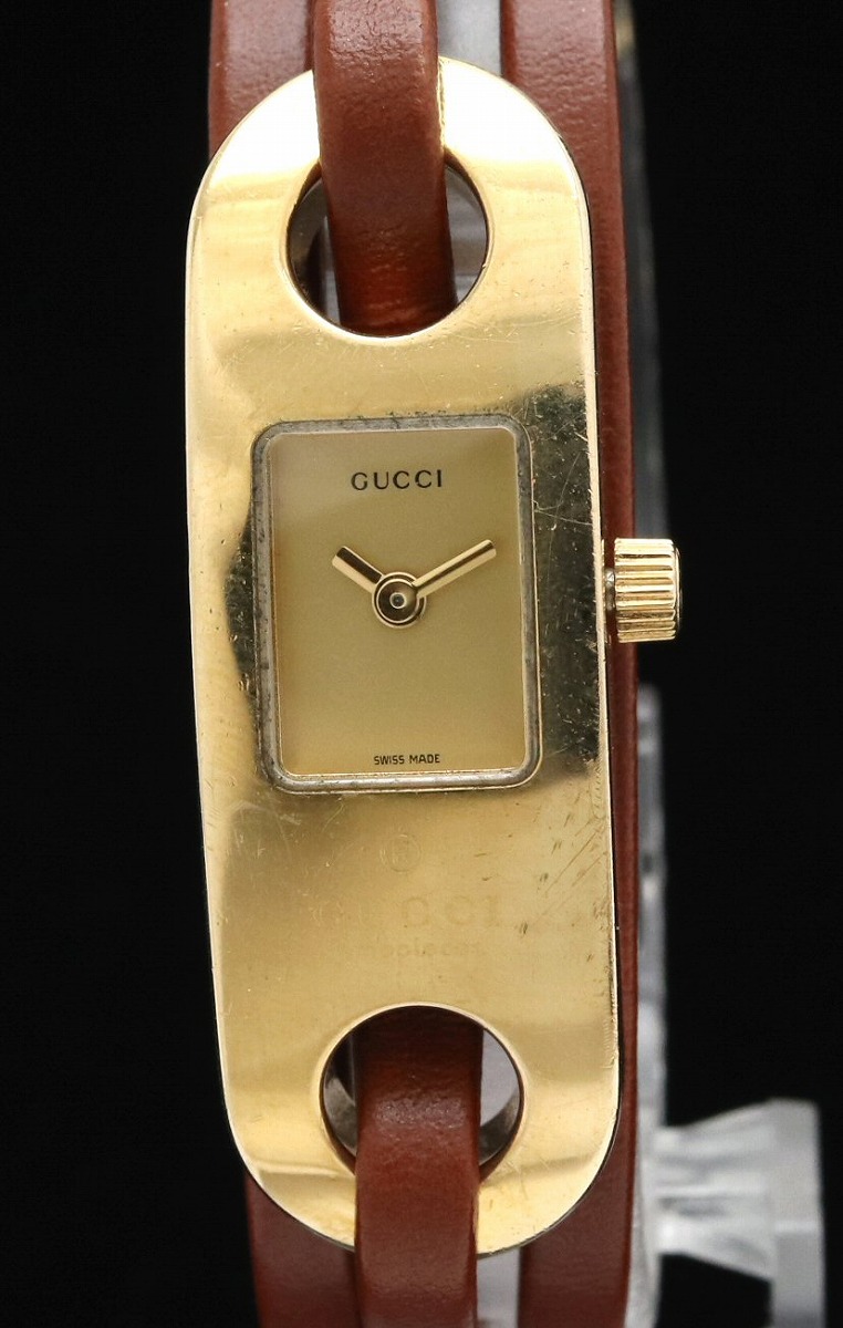 保証書つき】腕時計 GUCCI 茶色ベルト 時計 レディース 保証書つき