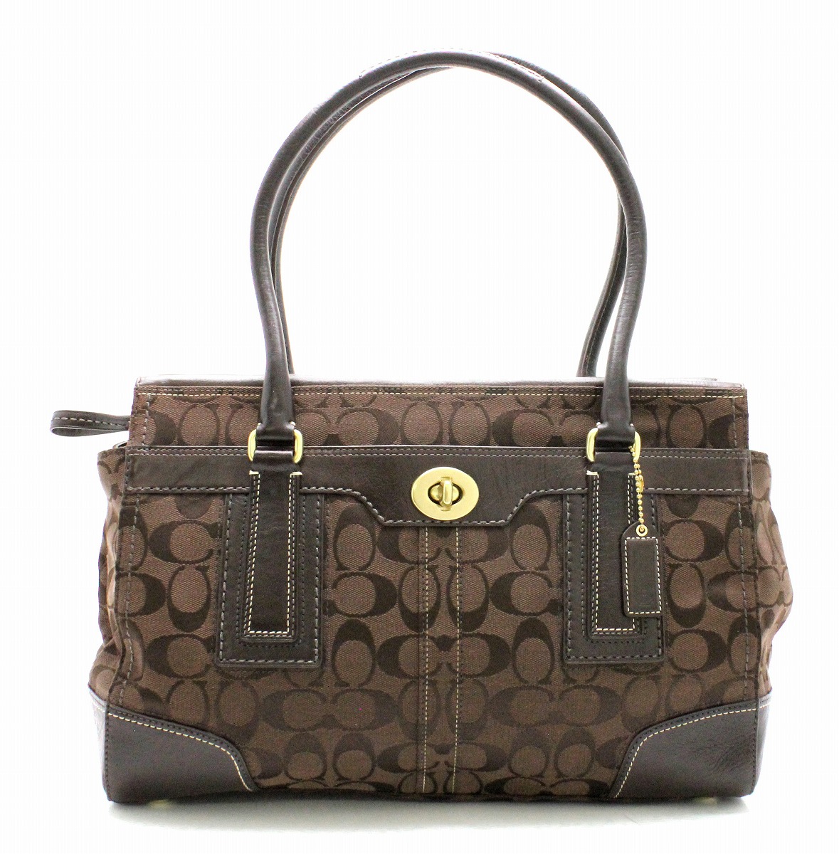 楽天市場】【バッグ】COACH コーチ シグネチャー ターンロック トート