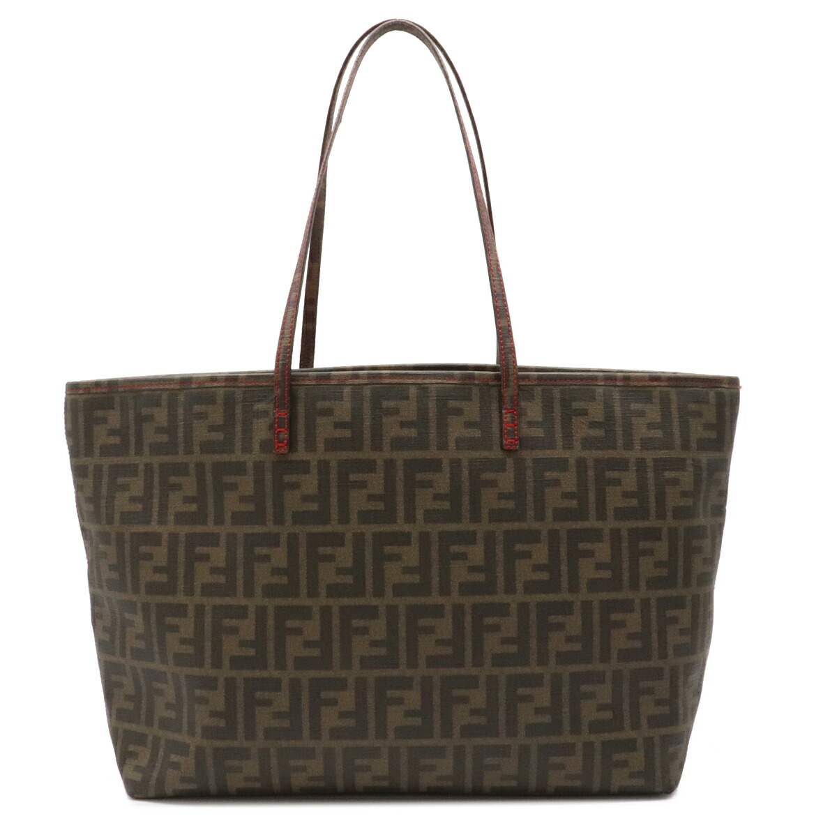 FENDI フェンディ トートバッグ - ダークブラウン×ブラウン 編み込み