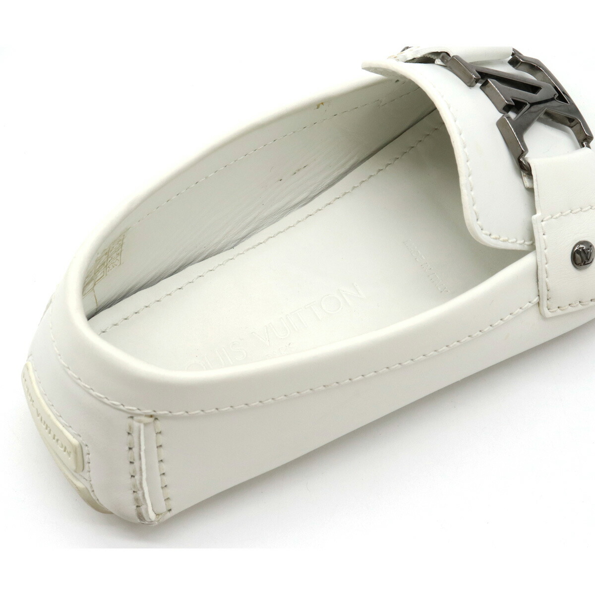 本物保証】 LOUIS VUITTON ルイヴィトン ホワイトローファー 8 本物