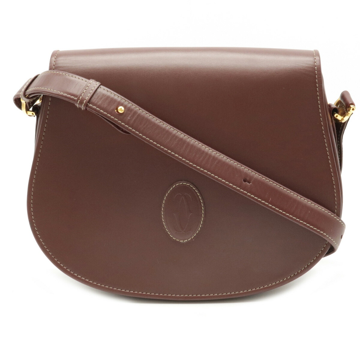 Cartier ◎DX11☆カルティエ ショルダーバッグ ボルドー 斜め掛け