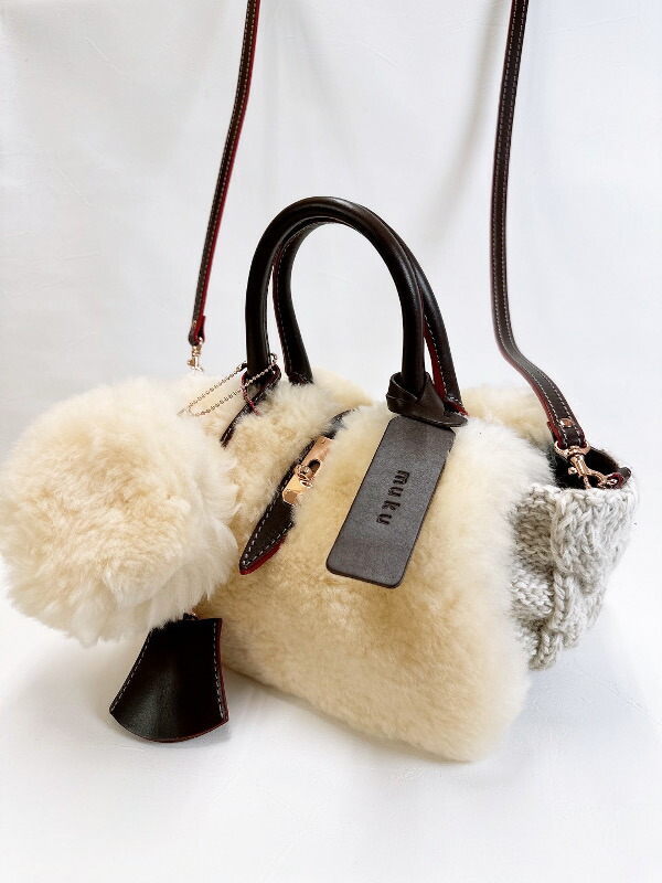 楽天市場】muku ムクLUXE No.L-809ムートン＆ケーブル編みバッグ【LUXE