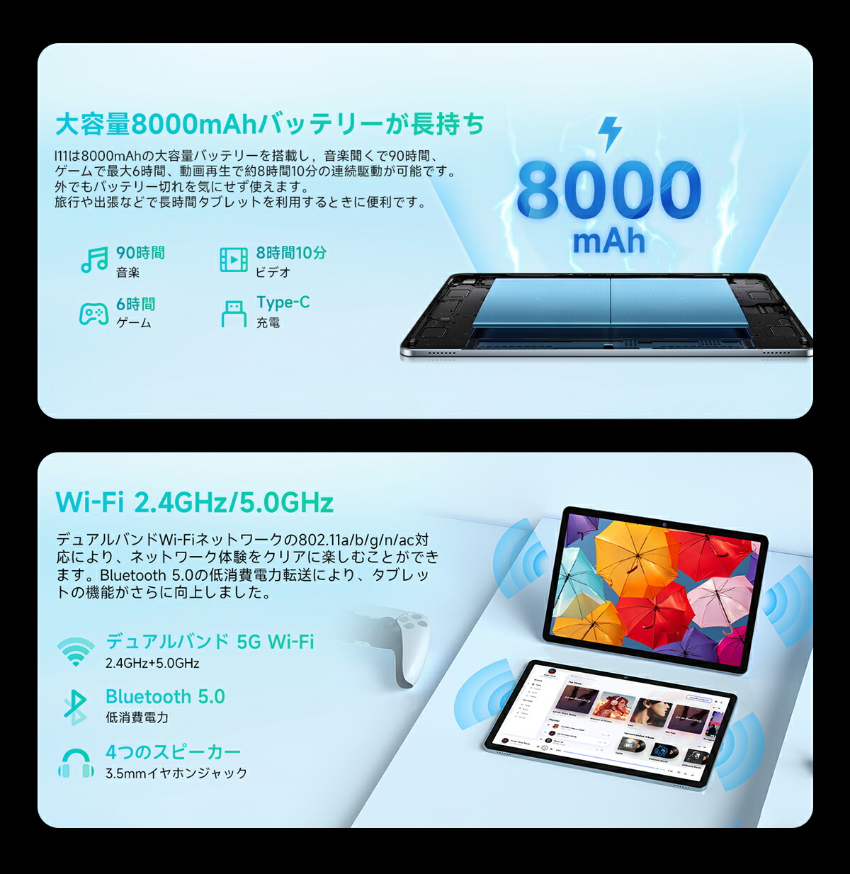 楽天市場】【レビューでケース特典】 タブレット 11インチ Android 15