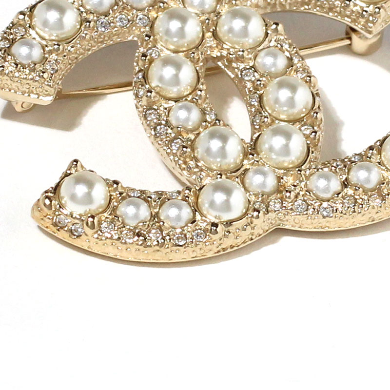 楽天市場】シャネル CHANEL ブローチ メタル ストラス ラインストーン