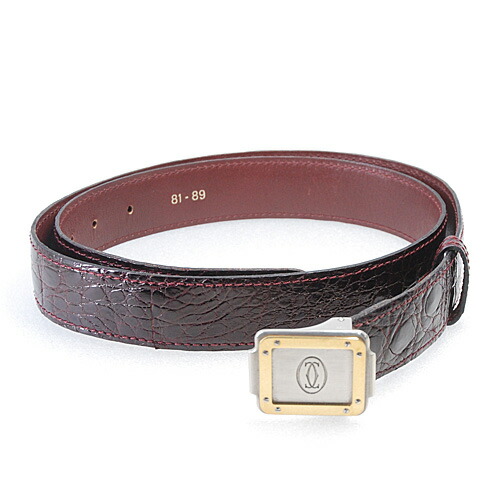 楽天市場】カルティエ Cartier サントス スクエアバックル ボルドー