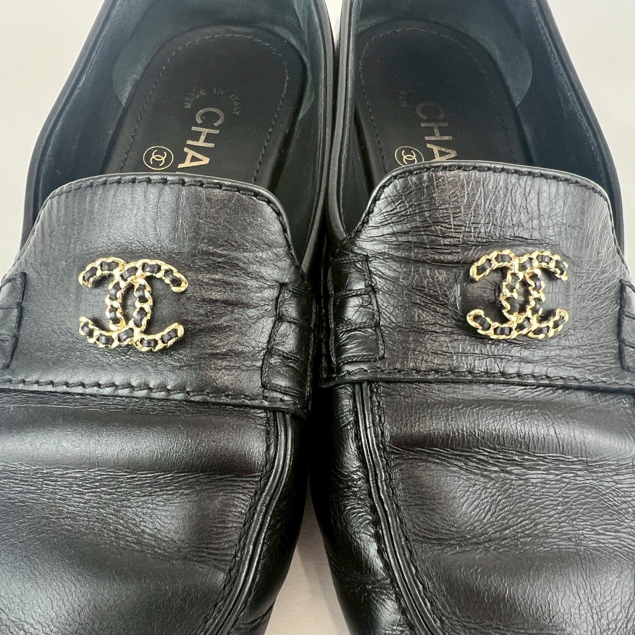 楽天市場】美品 CHANEL シャネル ローファー ココマーク Black