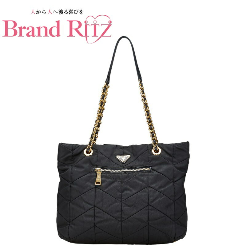 楽天市場】中古 プラダ 三角ロゴプレート キルティング チェーン