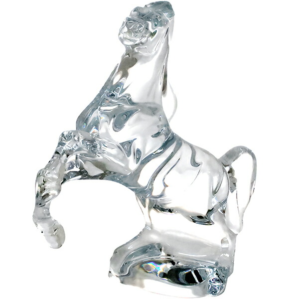 Daum クリスタルガラス 馬の頭部彫刻 オブジェ ケース付き Daum