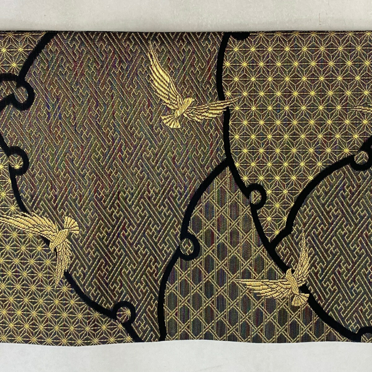 楽天市場】袋帯 美品 逸品 斉藤三才 落款あり 雪輪 三才鳥 金糸 ラメ糸