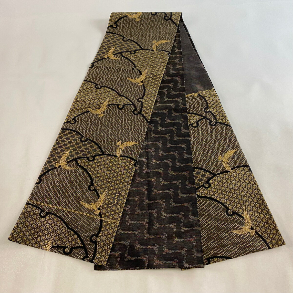 楽天市場】袋帯 美品 逸品 斉藤三才 落款あり 雪輪 三才鳥 金糸 ラメ糸