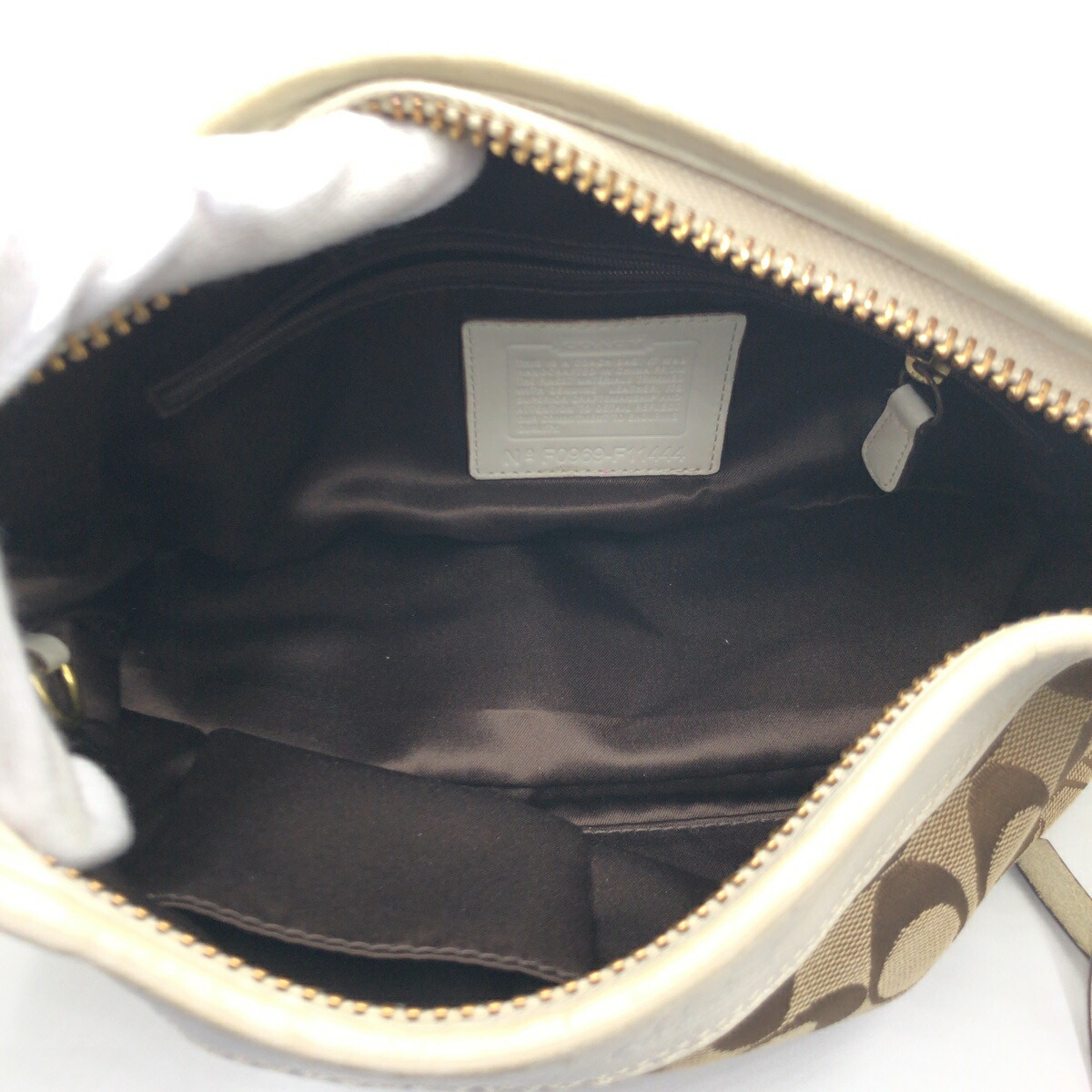 楽天市場】美品 COACH コーチ シグネチャー ブラウン ホワイト