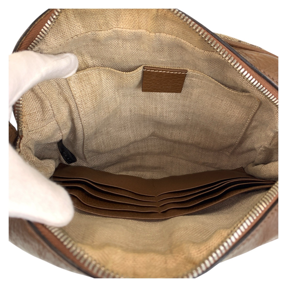 楽天市場】GUCCI グッチ ベージュ ブラウン ゴールド金具 GGキャンバス