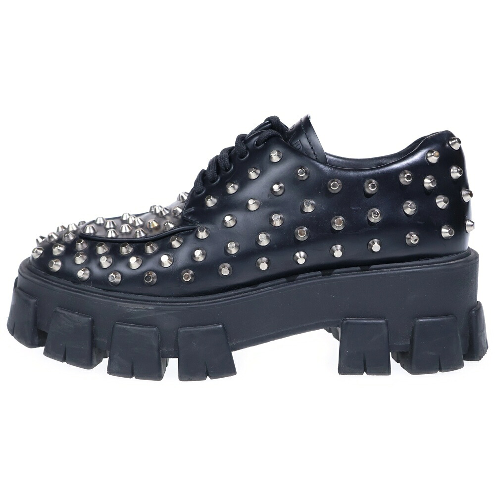 楽天市場】プラダ モノリス ブラッシュドレザー ローファーの通販