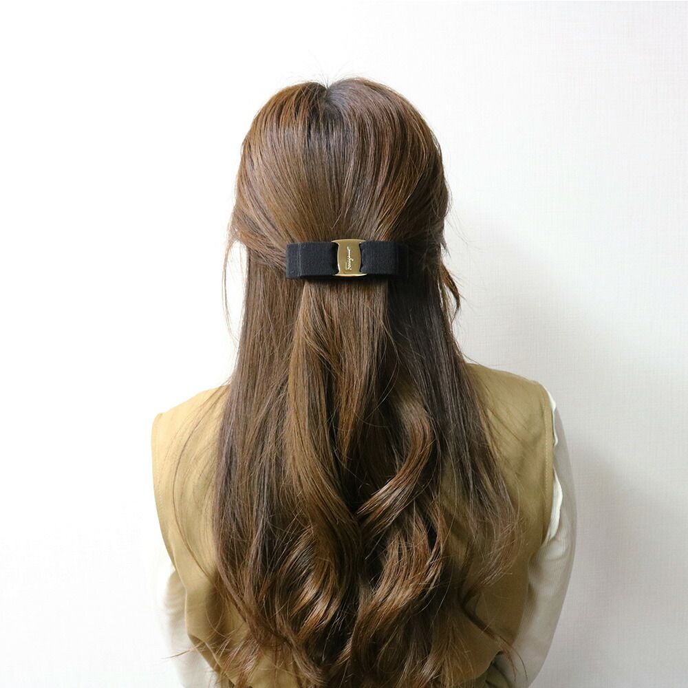 フェラガモバレッタ リボン バイカラー ヘアアクセサリー 結婚式