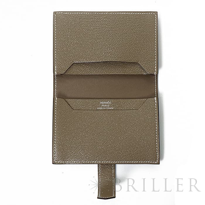 楽天市場】エルメス ベアン カードケース シェーブル エトゥープ