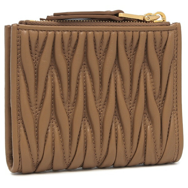 楽天市場】ミュウミュウ 二つ折り財布 マテラッセ ブラウン ゴールド