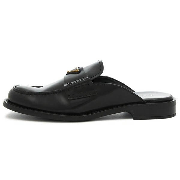 PRADA プラダ サンダル 23.5 ミュール 黒 バラ お花モチーフ 37 PRADA