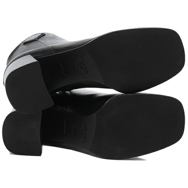 楽天市場】プラダ ブーツ トライアングルロゴ ブラック レディース