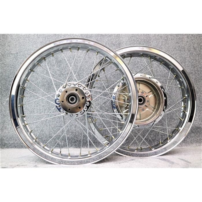 楽天市場】GS400 スポーク ホイール Hリム メッキ 前後セット