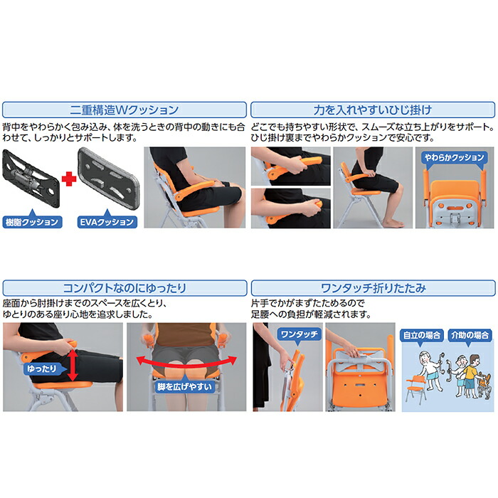 楽天市場】【シャワーチェアAir ミドルSPワンタッチ】パナソニック