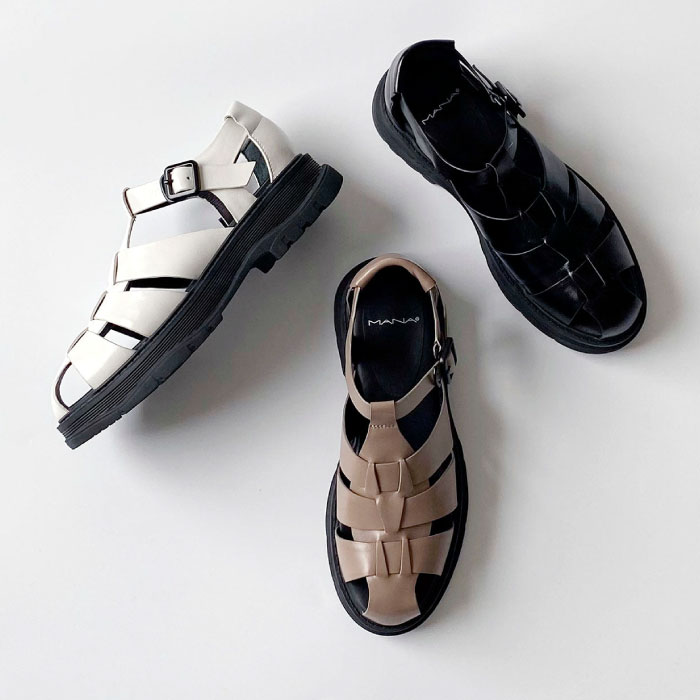 楽天市場】マナ MANA ストラップサンダル レディース 本革 牛革