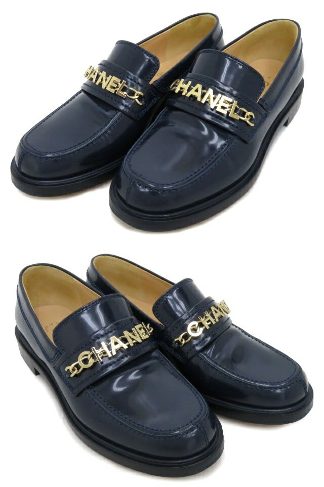 楽天市場】CHANEL ローファー フラットシューズ ShineCalfskin