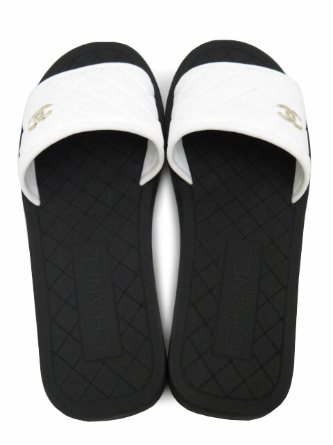 楽天市場】CHANEL サンダル ミュール G40144 2023 SS ホワイト ＃37 C