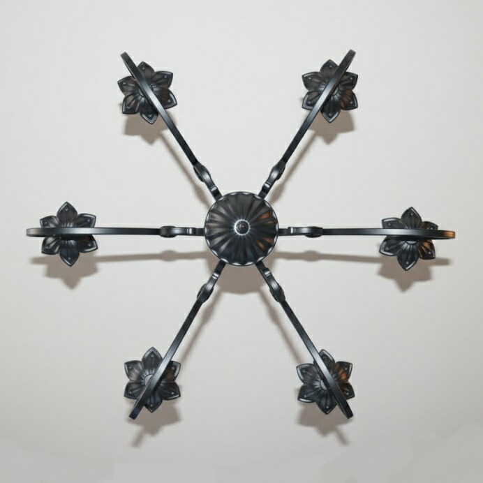 楽天市場】照明 シャンデリア 6灯 【リリィ6M】つや消し黒 マット