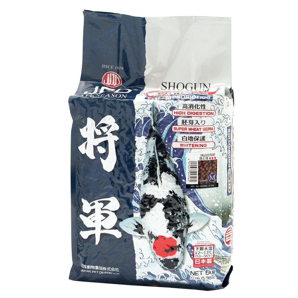 楽天市場】鯉の餌 日本動物薬品 ニチドウ 将軍 M 浮上性 5kg 錦鯉