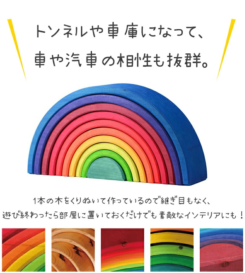 楽天市場】グリムス アーチレインボー サンセットアーチ 中 積み木