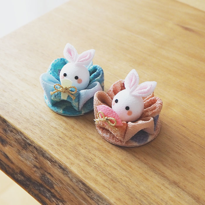 楽天市場】【受注生産品】うさぎ 雛祭 つまみ細工 2個 セット [うさぎ