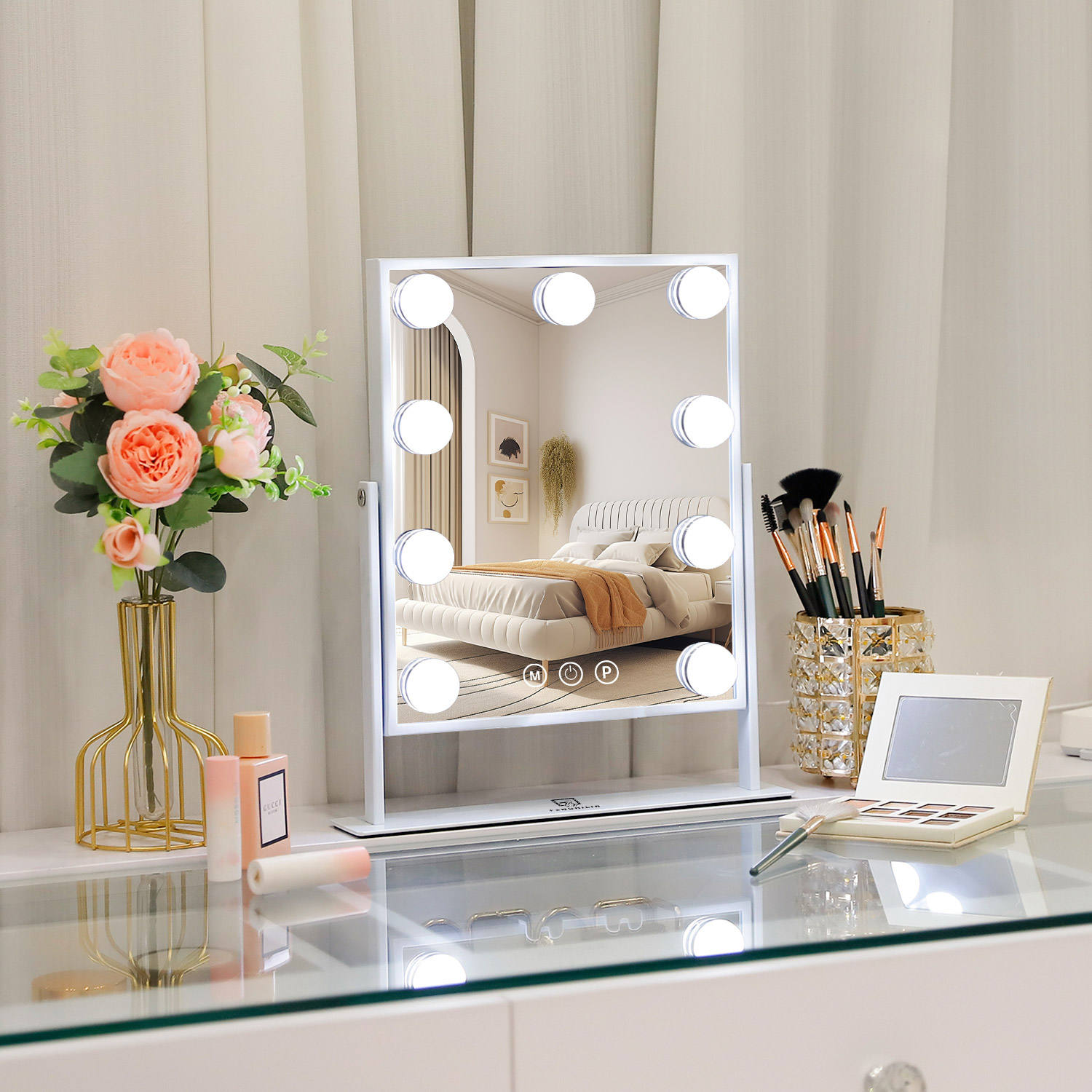 楽天市場】FENCHILIN 一年保証 女優ミラー 卓上 ハリウッドミラー 化粧