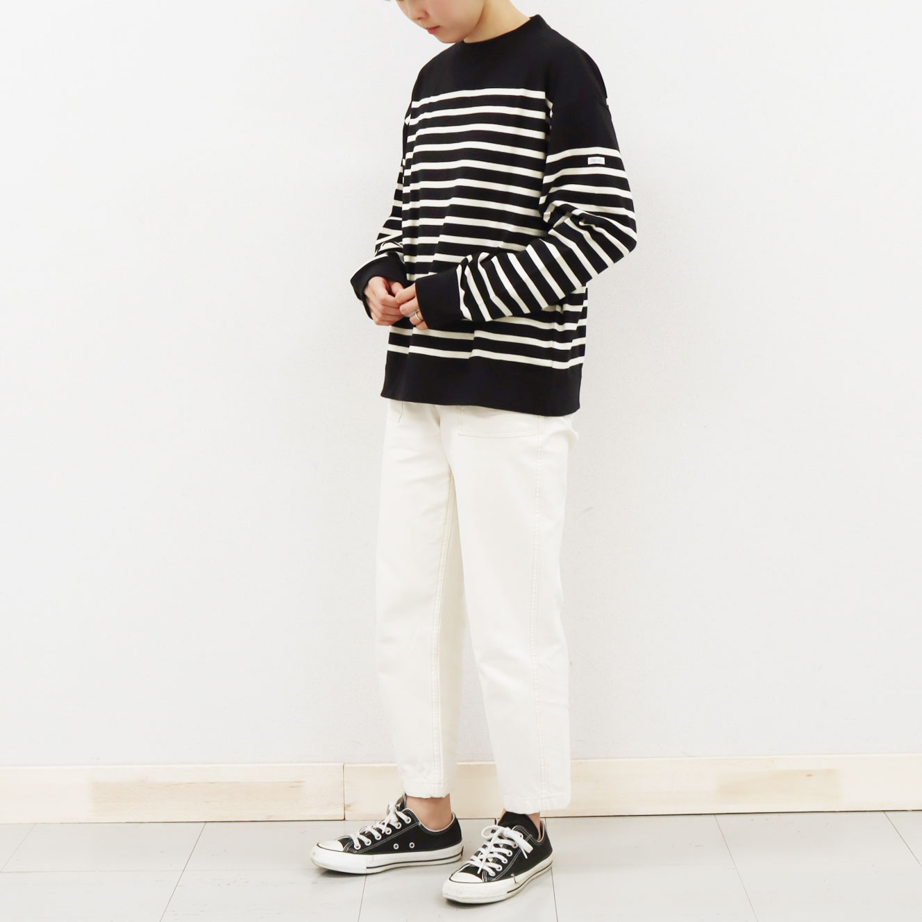 楽天市場】オーシバル コットン パネルボーダー 長袖 スウェット プル