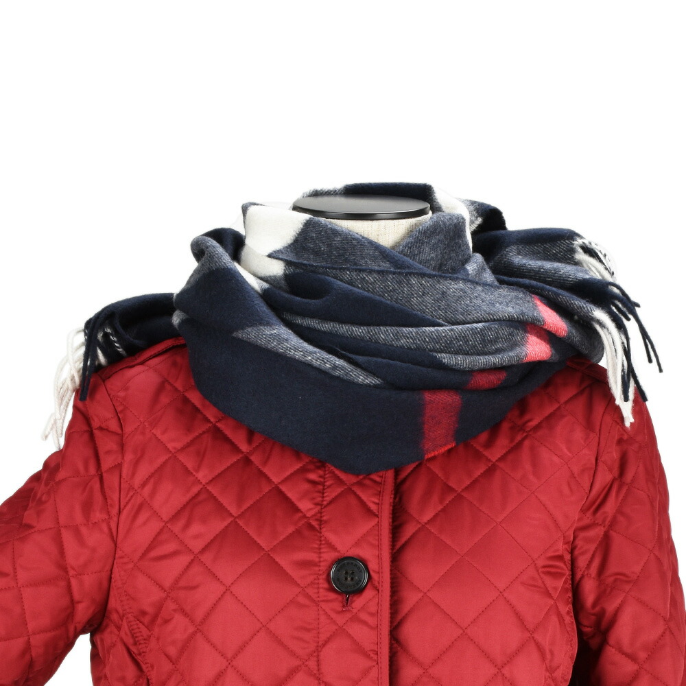 楽天市場】バーバリー BURBERRY 3878937/NAVY CHECK カシミヤ マフラー