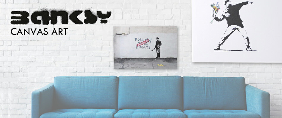 楽天市場】BANKSY CANVAS ART キャンバスアートファブリックパネル