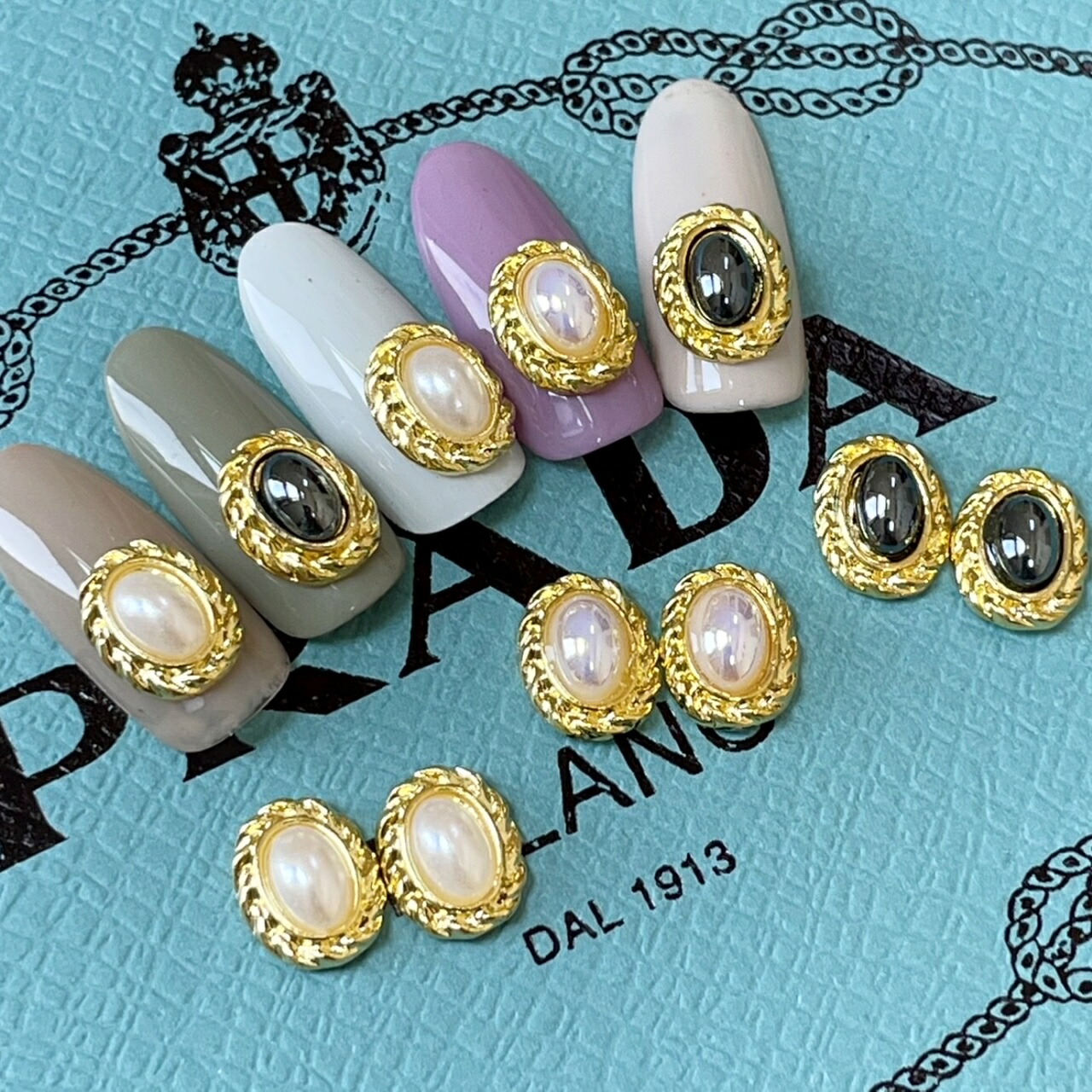 楽天市場】ネイルパーツ【2個】パール オーバル 楕円 ブラック パール