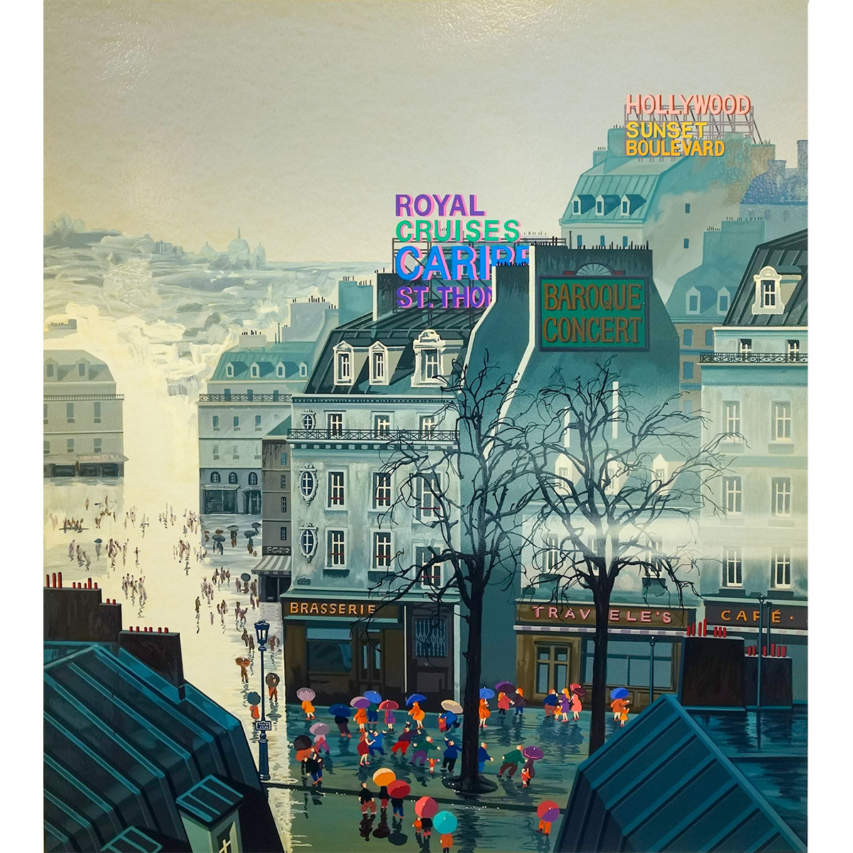 楽天市場】ヒロ・ヤマガタ 「サイドウォーク」 版画 シルクスクリーン