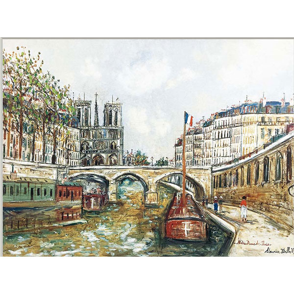 楽天市場】モーリス・ユトリロ 「パリのノートルダムとセーヌ川」 F8号