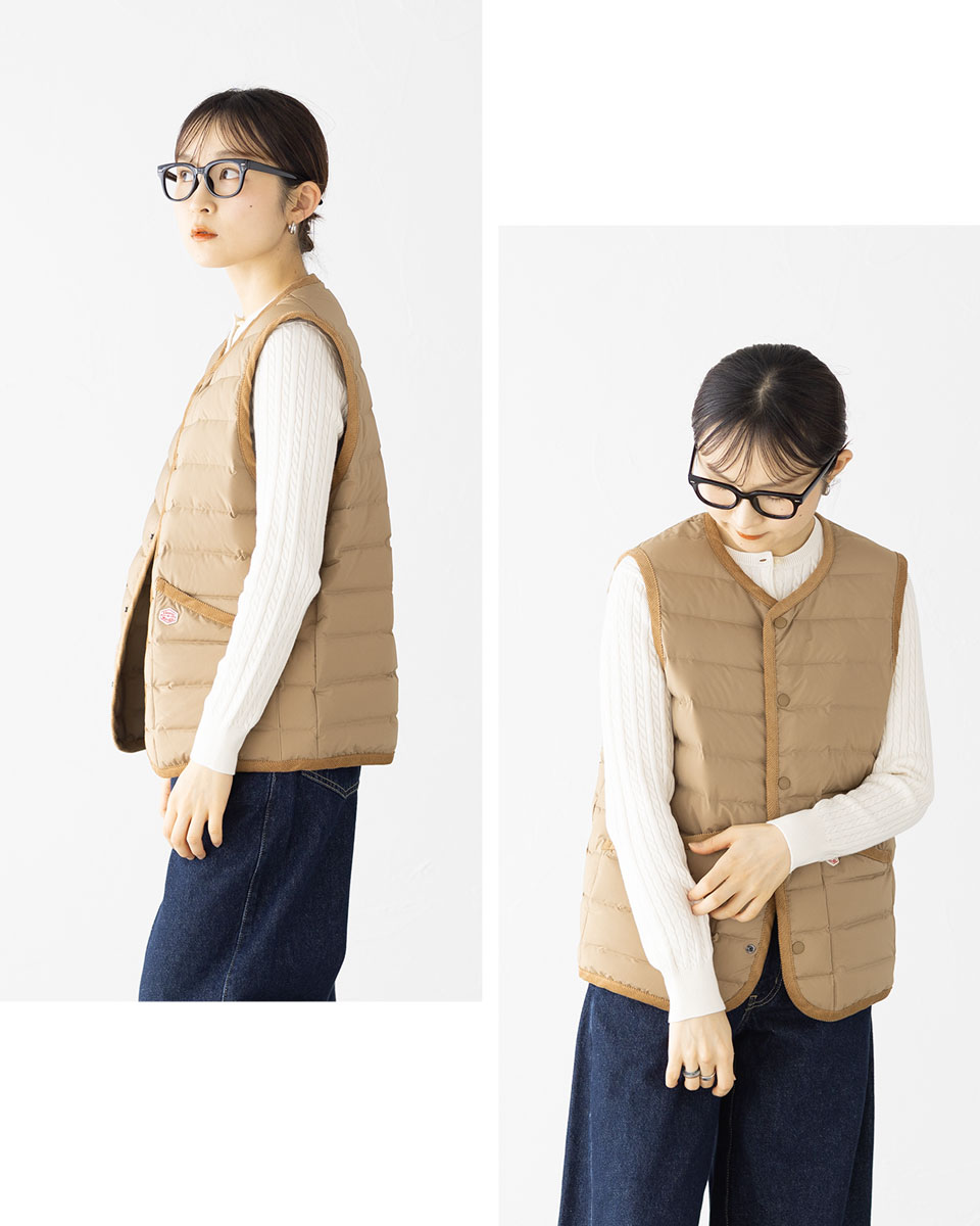 楽天市場】ヴァンソンエミレイユ ステッチレス ダウン ベスト Vincent