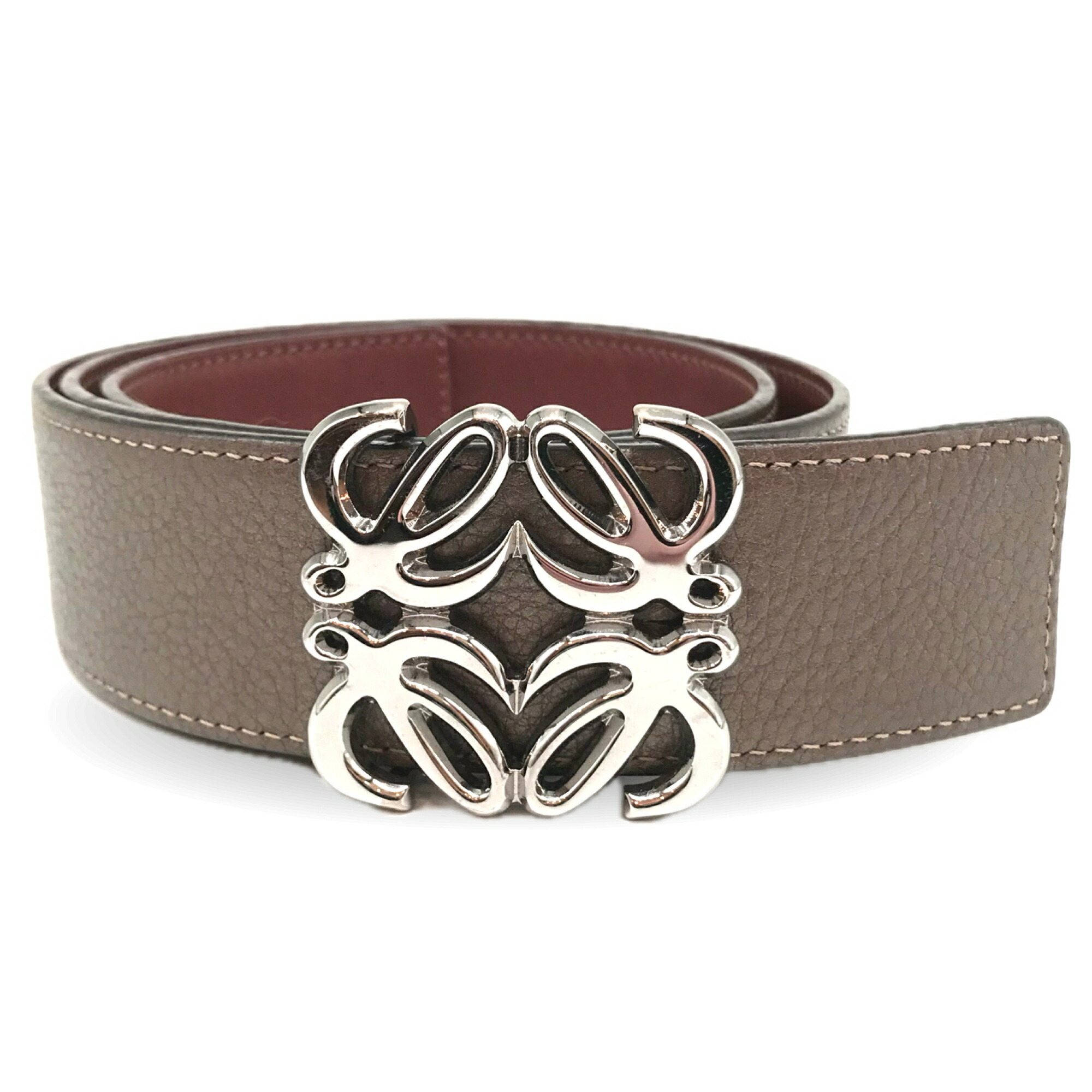 楽天市場】ロエベ アナグラム リバーシブル ベルト メンズ メタリック