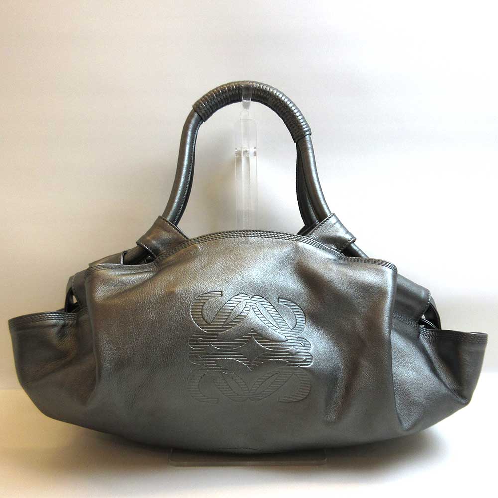 楽天市場】ロエベ ナッパアイレ メタリック グレー系 ハンドバッグ